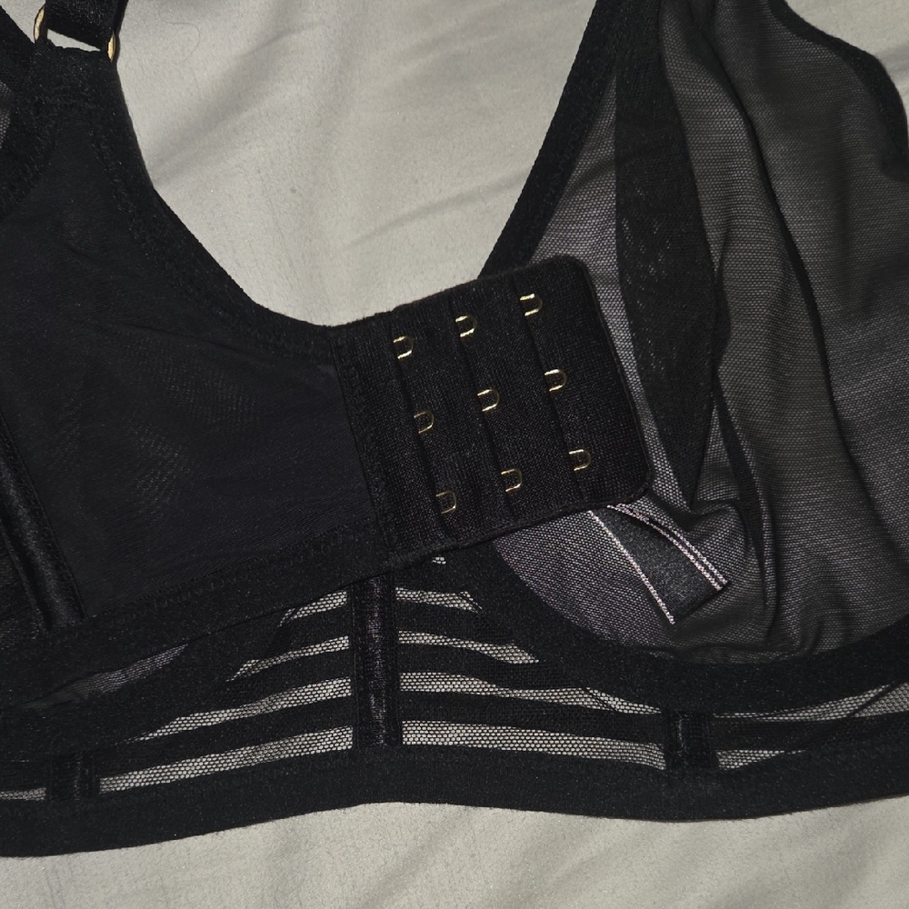 Victoria's Secret Luxe Lingerie Unlined Mesh Full Coverage Plunge Bra Corset - Picture 6 of 8